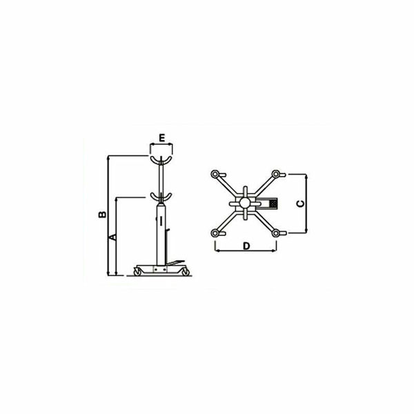 Växellådslyft, 2 Steg - 500kg - Lyfthöjd: 860-1860 mm, maskiner & utrustning av hög kvalité. Alltid med snabb service - Smart Verkstad