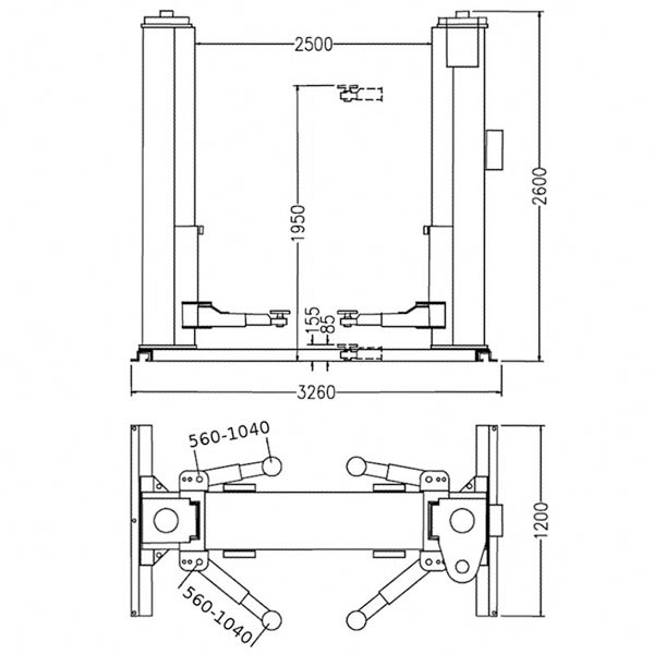 2-Pelarlyft Spindellyft - 3,5 ton med Basram - (Zavagli) Vi på Smart Verkstad erbjuder maskiner och utrustning för både verkstad och garage.