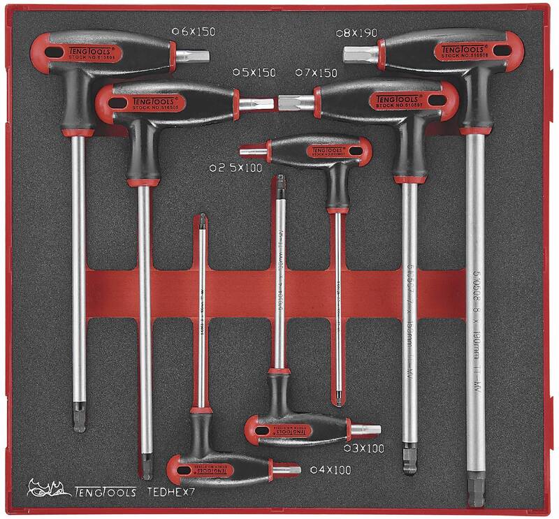 7 delars Sexkantnyckelsats med T-handtag. Teng Tools TEDHEX7, maskiner & utrustning av hög kvalité. Alltid med snabb service - Smart Verkstad