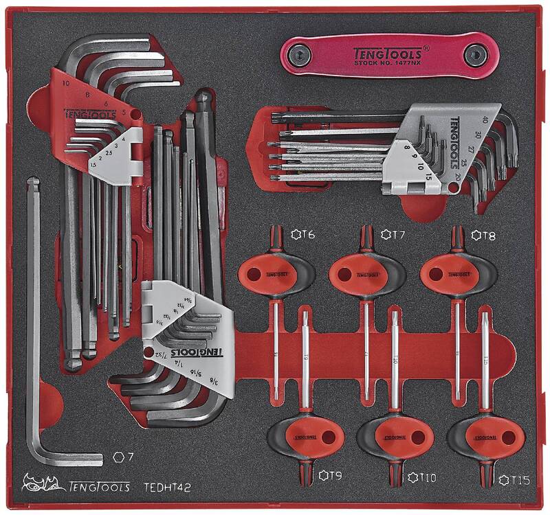 42 delars TX- och sexkantnyckelsats. Teng Tools TEDHT42, maskiner & utrustning av hög kvalité. Alltid med snabb service - Smart Verkstad