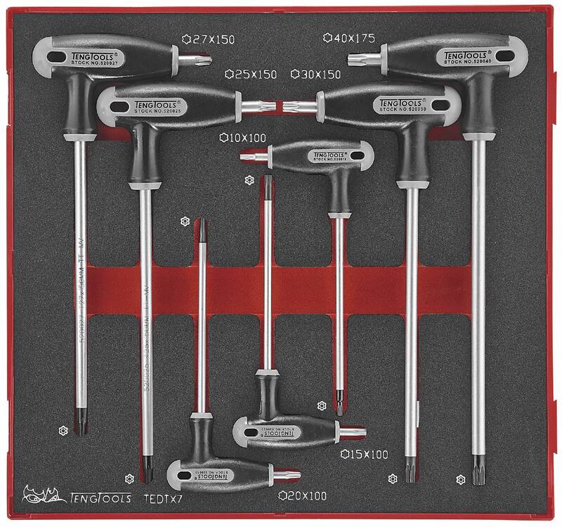 7 delars TX/TPX nyckelsats med T-handtag. Teng Tools TEDTX7, maskiner & utrustning av hög kvalité. Alltid med snabb service - Smart Verkstad