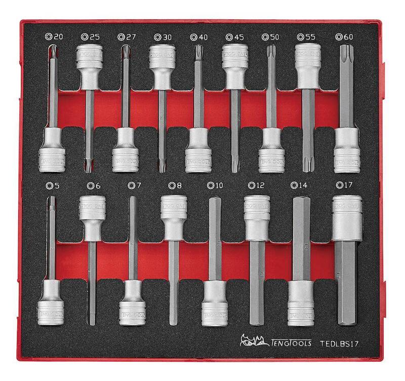 Hylsbitssats långa 1/2”-fäste TengTools TEDLBS17, maskiner & utrustning av hög kvalité. Alltid med snabb service - Smart Verkstad