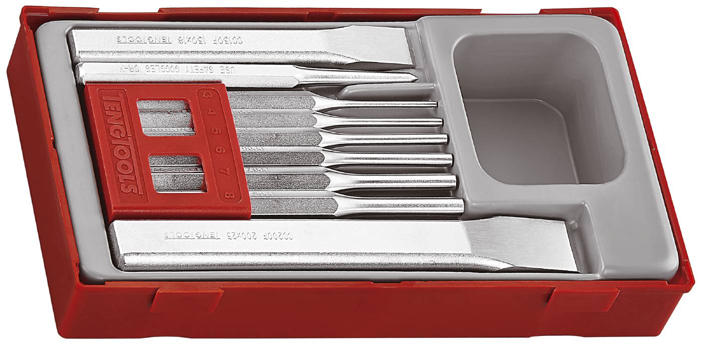 9 delars Mejsel-/dorn-/körnare sats Teng Tools TTPC09, maskiner & utrustning av hög kvalité. Alltid med snabb service - Smart Verkstad