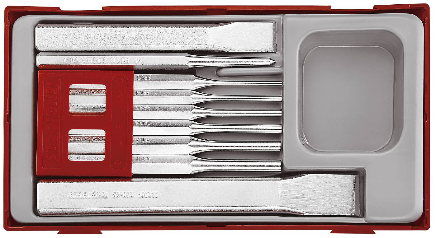 9 delars Mejsel-/dorn-/körnare sats Teng Tools TTPC09, maskiner & utrustning av hög kvalité. Alltid med snabb service - Smart Verkstad